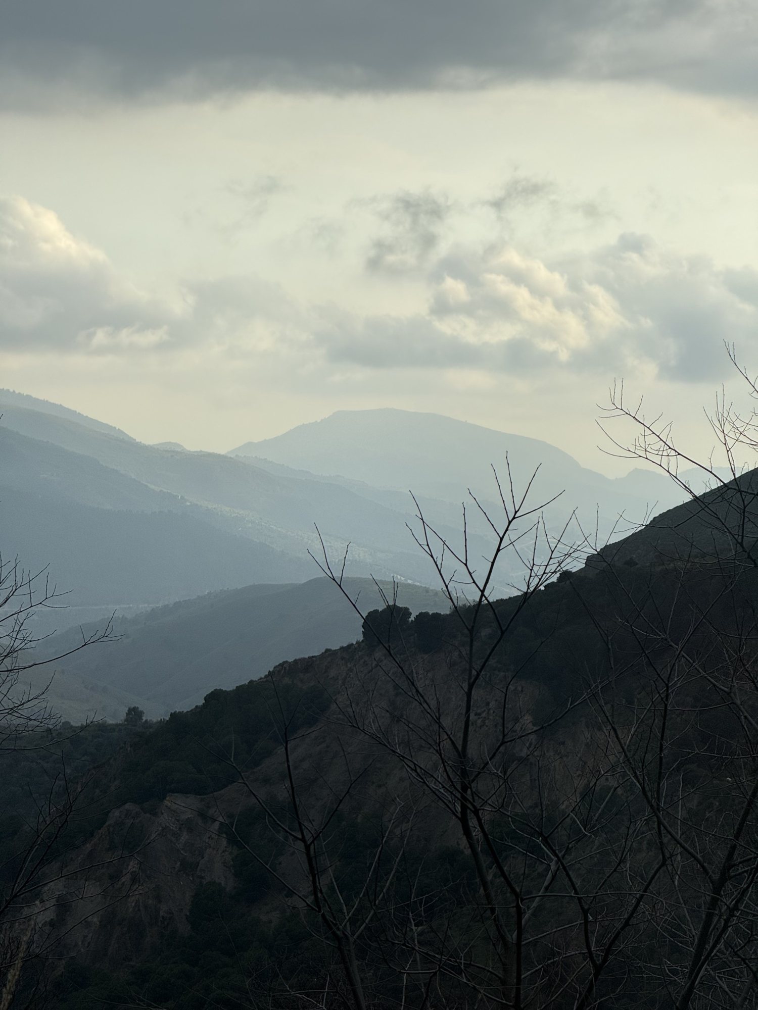 Ridges fading into the haze