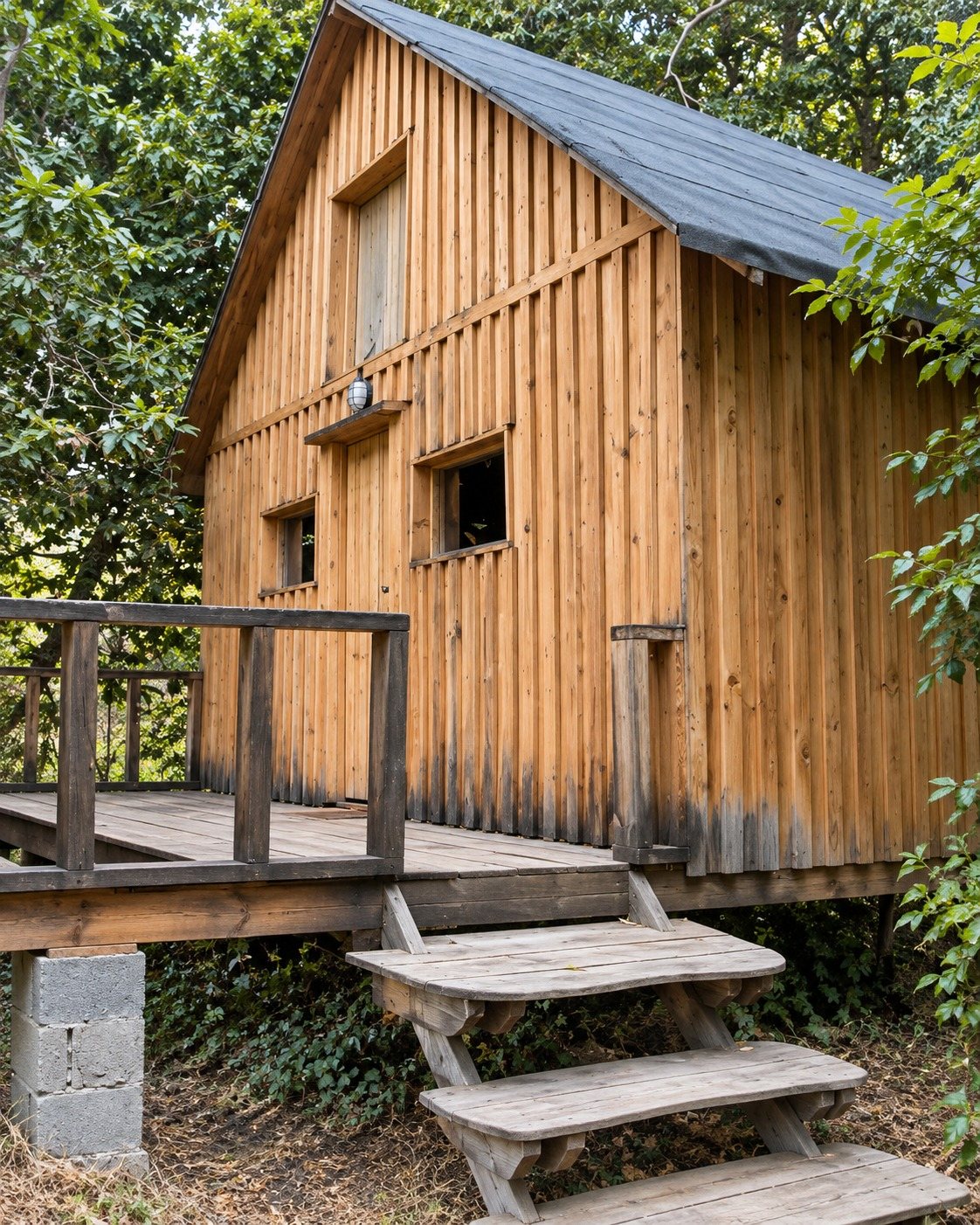 Casita — The house, on its deck in the trees