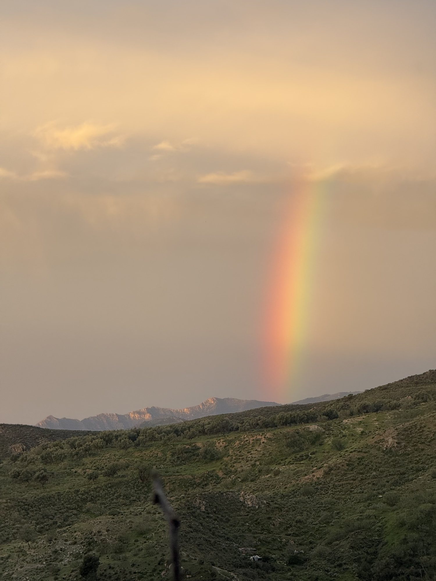A rainbow over the hills