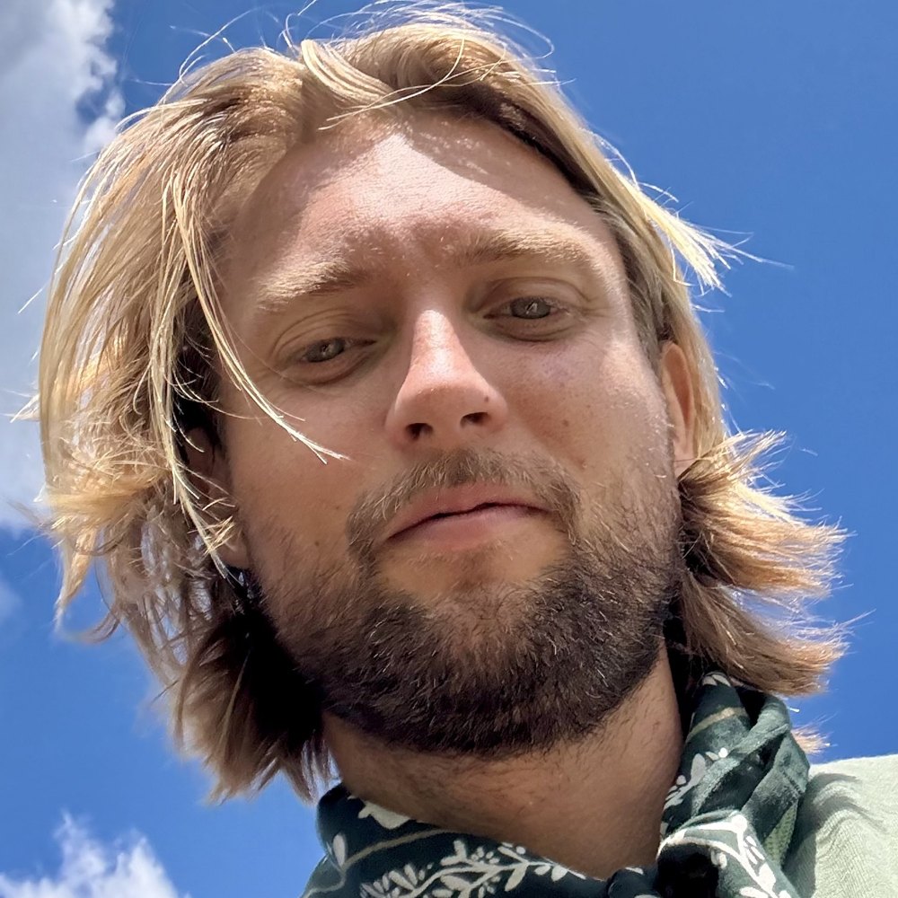 Richard, under a blue sky