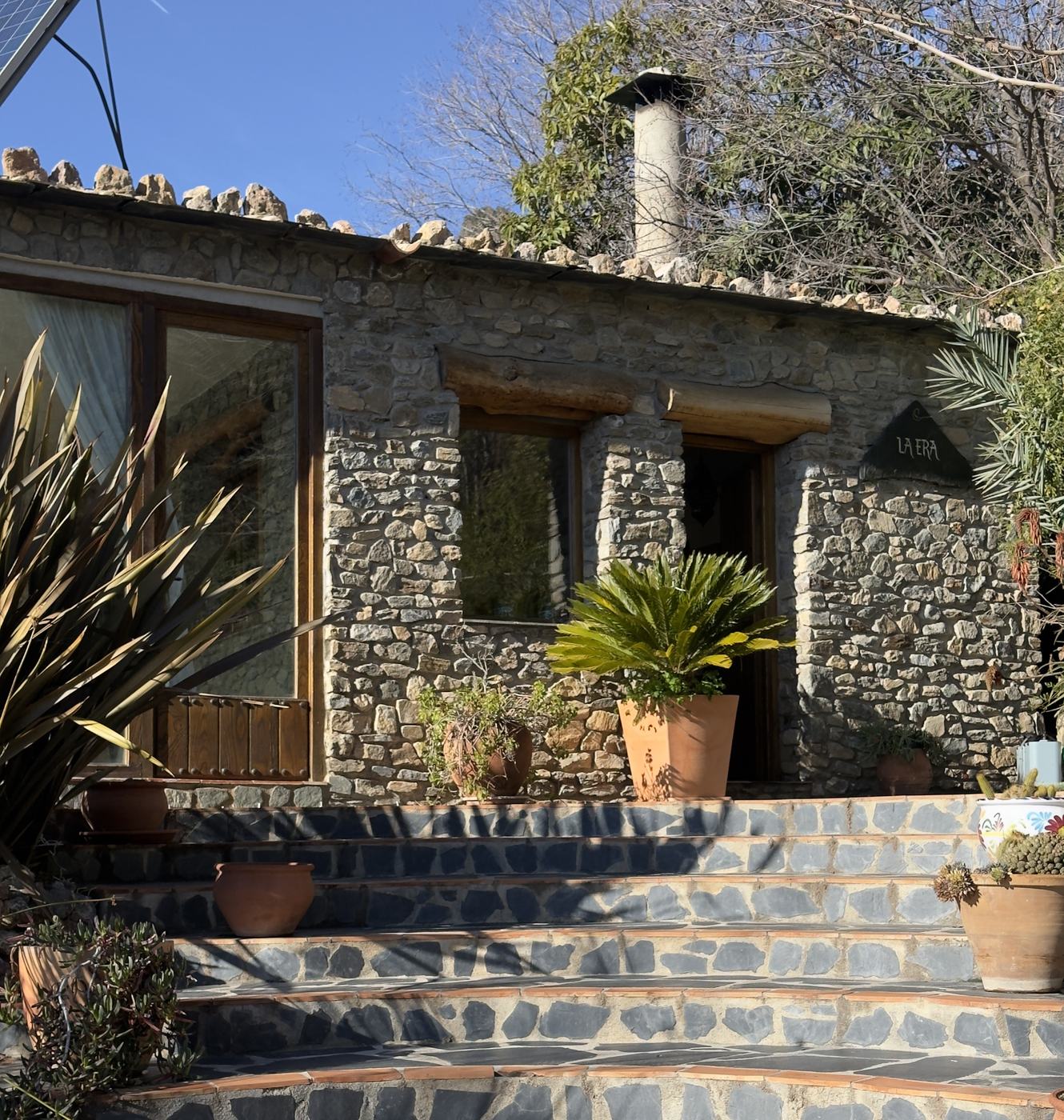 Stone steps up to a house