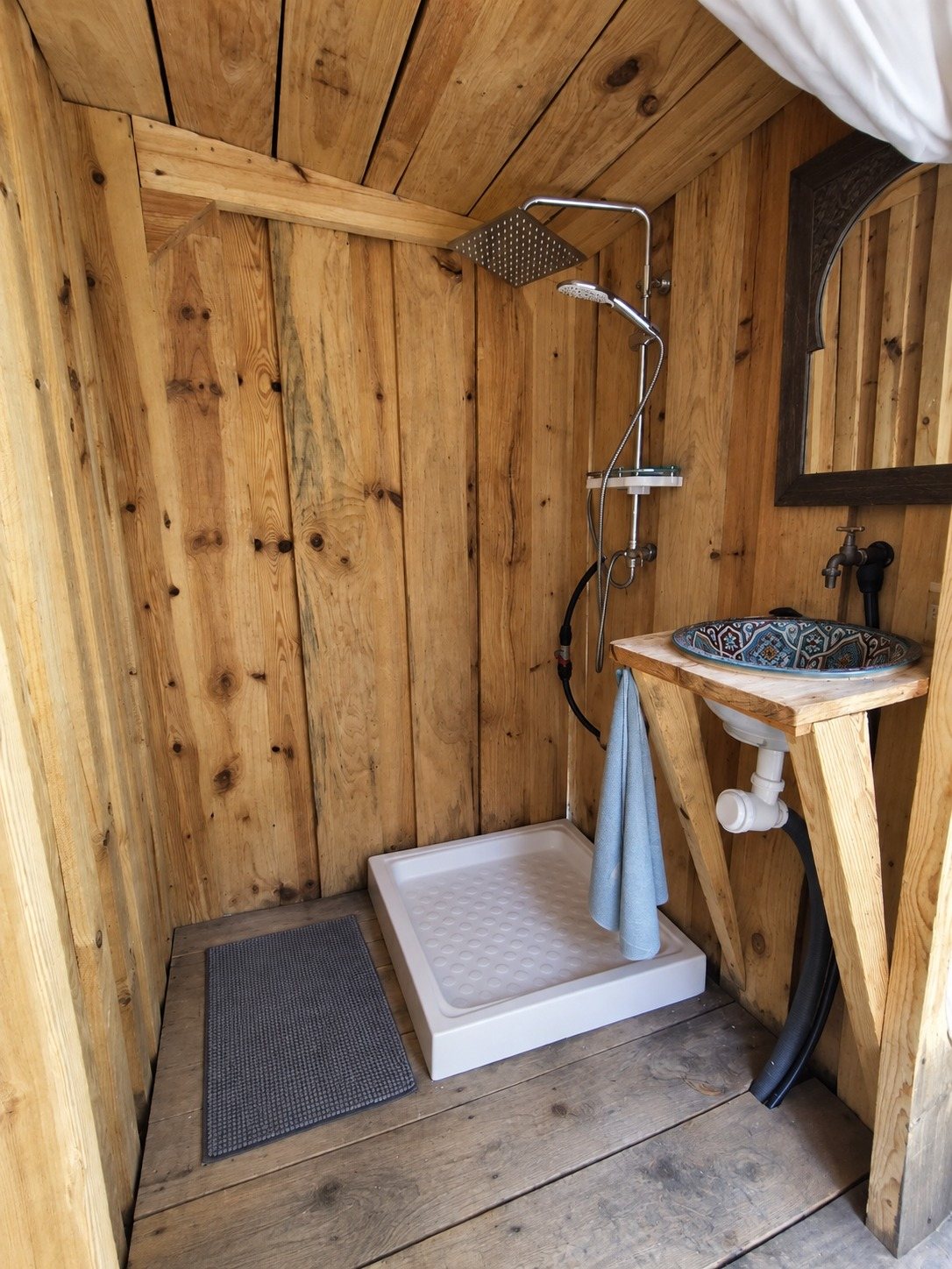 Casita — The bathroom, outdoors