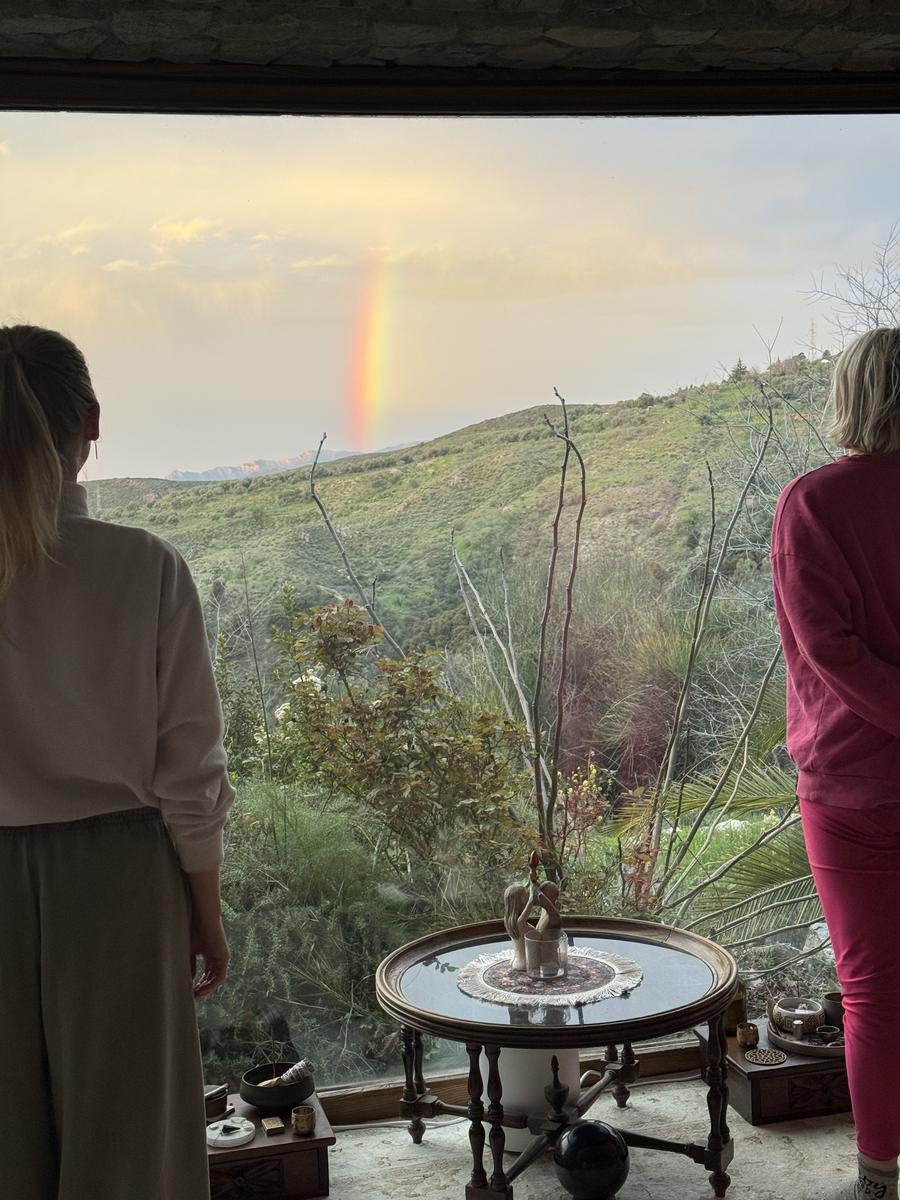 A rainbow over the valley